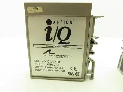 Action Instruments Q403 Action I/Q Input 0/10V DC Output 4/20mA DC Lot of 2