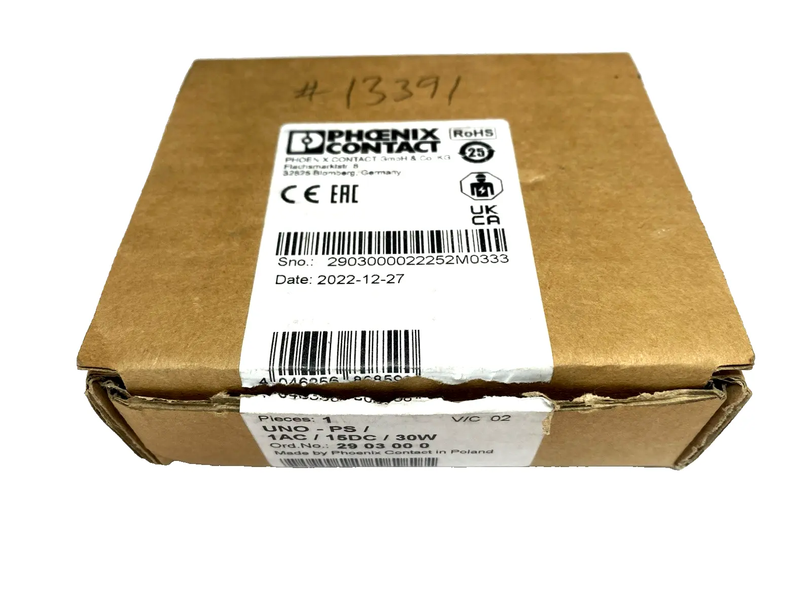 USED PHOENIX CONTACT POWER SUPPLY 2903000