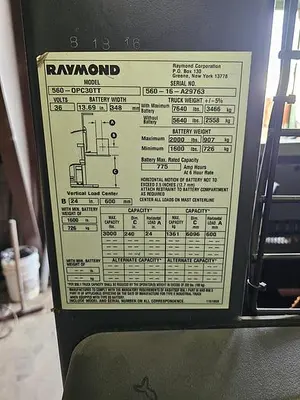 USED 2016 RAYMOND 560-OPC30TT