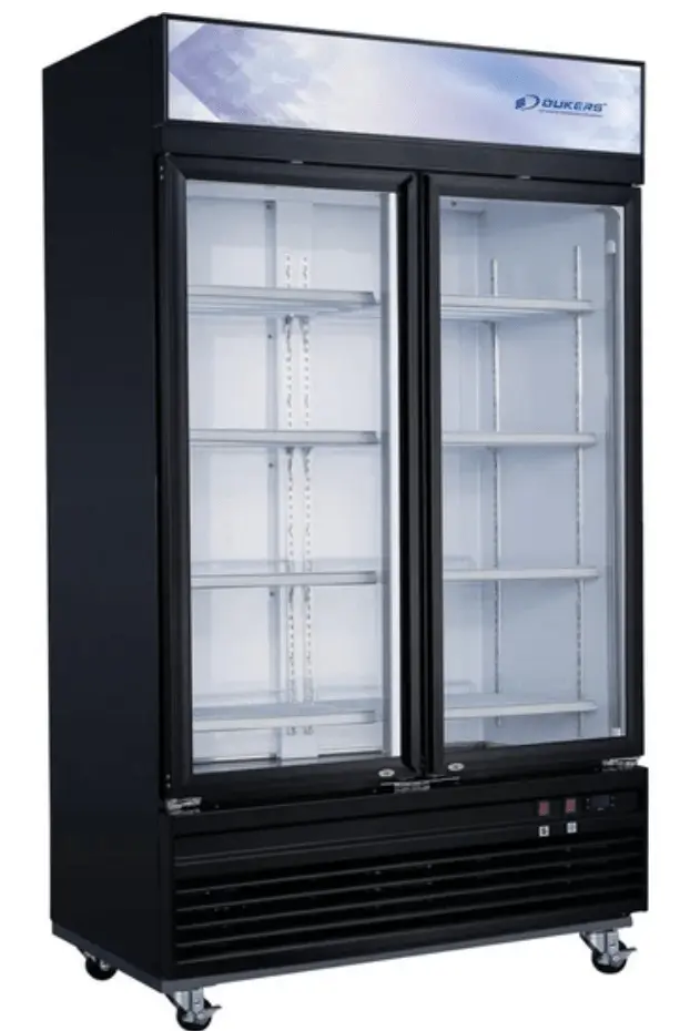 New | in-Stock Dukers New Dukers DSM-41F Commercial Glass Swing 2-Door Merchandiser Freezer Display Freezers Illinois US | Falcon Restaurant Supply #1375168