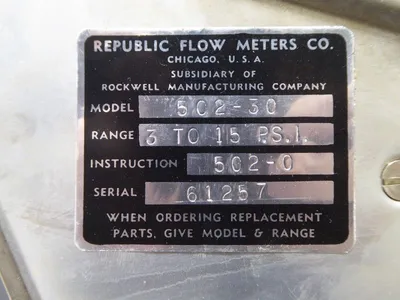 USED REPUBLIC FLOW METERS CO. 502-30