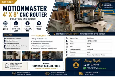 Used 2013 MOTION MASTER 4X8 CNC Routers MX | Truma Industrial #1393778