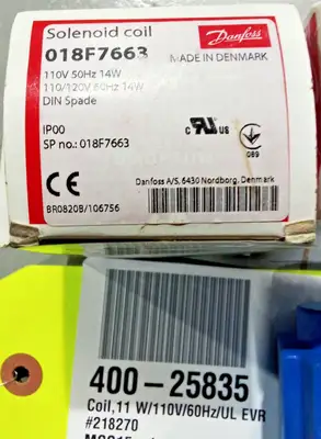 Used Danfoss Danfoss 018F7663 BY120CS Solenoid Coil 110-120V EVR Refrigeration Valve Coil Pump & Valve Parts US | Infinity wholesale & Supply LLC #1305662