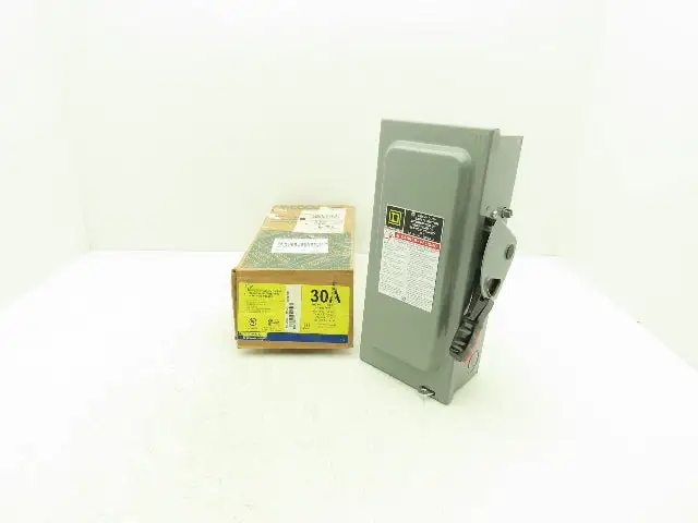 Square D H361 Safety Disconnect Switch 30A 600V 15HP Fused 3 Pole
