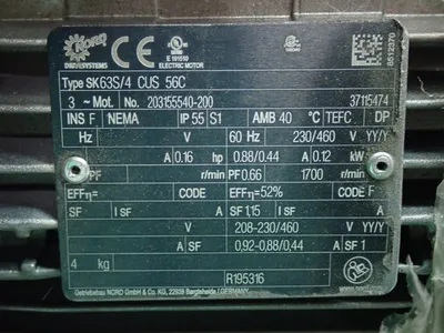 New | in-Stock NORD DRIVE SYSTEMS SK63S/4 CUS 56C Motors (misc) Ohio US | HGR 24 #1089567
