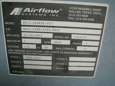 USED Airflow Does Not Apply