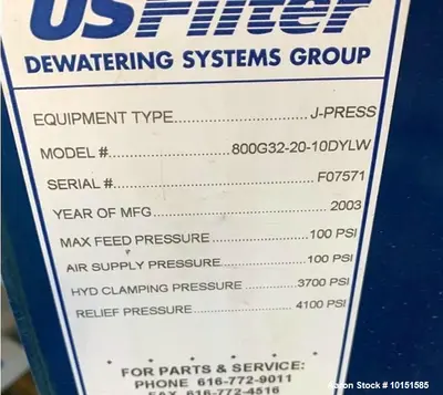 USED US FILTER 800G32-20-10DYLW