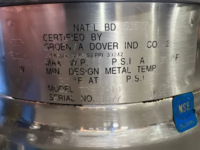 Used Groen Used Groen TDB/6-10 Electric Steam Jacketed 10 Quart Kettle w/ Stand 208V - 2 Cooking Kettles Illinois US | Falcon Restaurant Supply #1375665