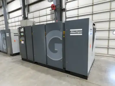 Atlas Copco GA160VSD-FF 215Hp Rotary Screw Air Compressor 1076CFM 460v Air Dryer