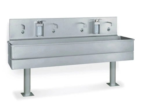 Roser Model 3347 Floor Mounted 4 Station Washbasin with Soap Dispenser