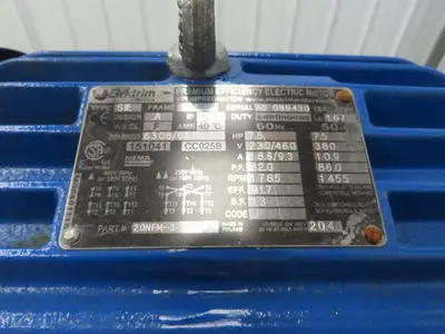 Elektrim 20NFM-3-7.5-18 AC Motor 7.5Hp 1750rpm 230/460v 3ph 213T TEFC