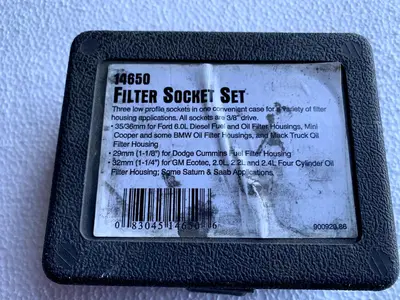 Lisle 14650 Filter Socket Set 3PC (35/36mm, 29mm, 32mm)