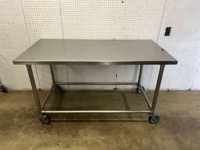 Used Falcon Restaurant Supply Used 60" X 30" Stainless Steel Table with Casters - FG Food Prep Tables Illinois US | Falcon Restaurant Supply #1374950