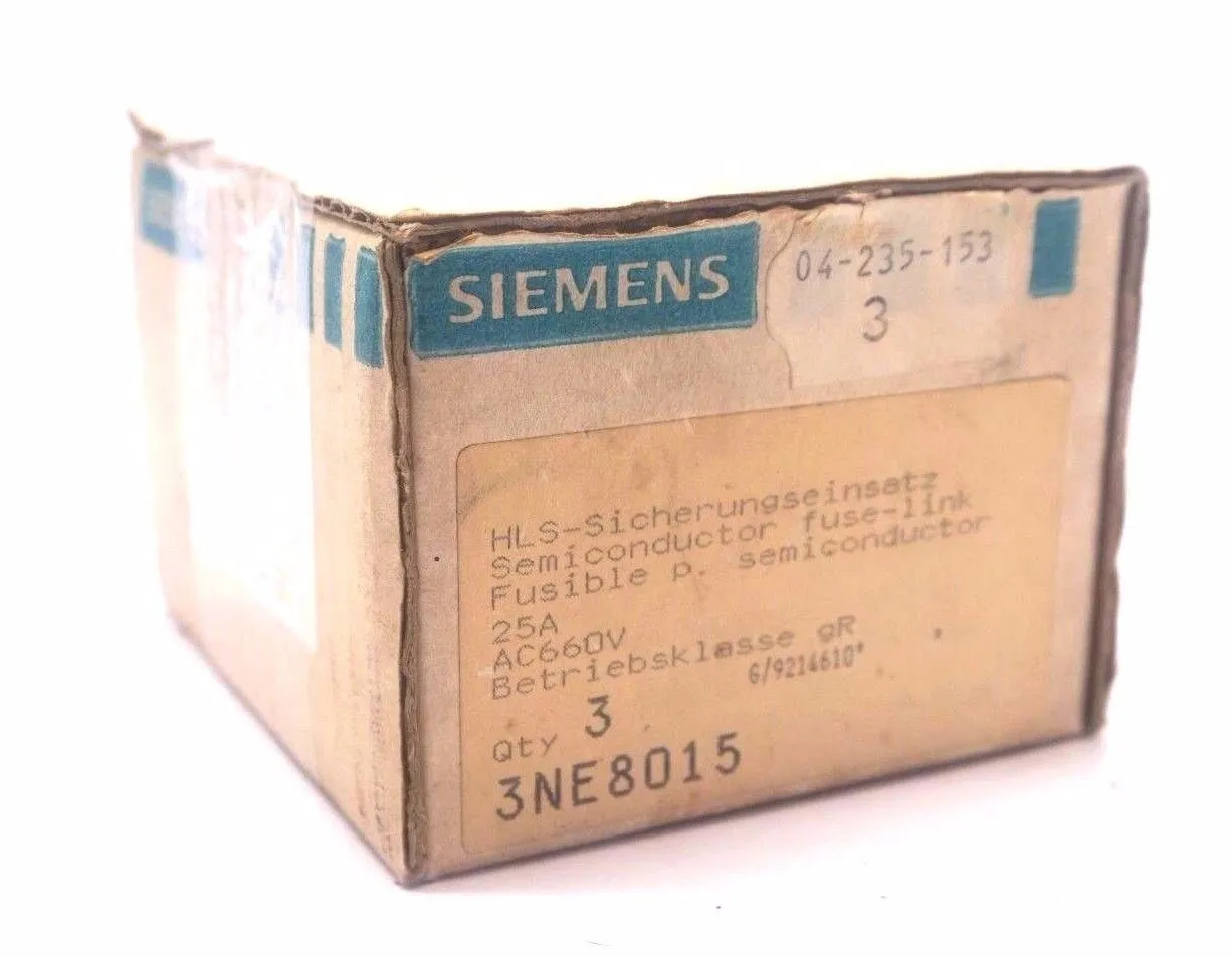 3 NEW SIEMENS 3NE8015 FUSES