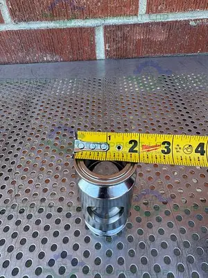 USED BBS SYSTEM 223169 STAINLESS STEEL IN LINE SIGHT GLASS W/ 1 1/2" SANITARY FITTING