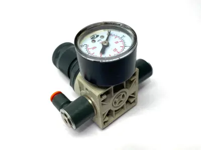 Used Metal Work Pneumatic Regulator 1/4" Ports w/ Pressure Gauge Air Pressure Regulators Michigan US | Maverick Industrial Sales #1389820