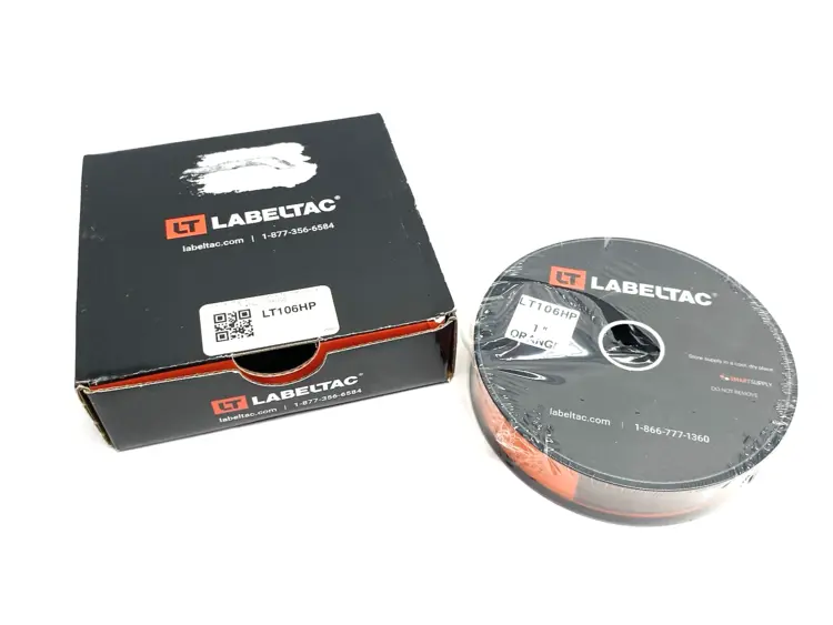 Used LABELTAC PRO MODEL HIGH PERF. 10 YEAR VINYL LABEL 1" X 150' ROLL ORANGE Label Printers | Maverick Industrial Sales #1099065