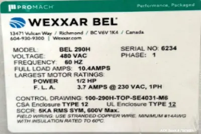 USED WEXXAR BEL 290H