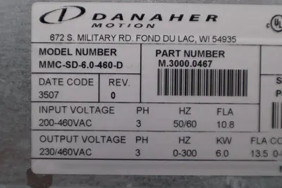 DANAHER Drive MMC-SD-6.0-460-D Functionally intact STOCK 5855
