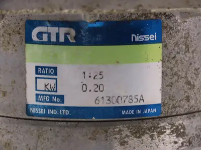 Nissei GTR AC Motor Gearmotor 25:1 Ratio 0.2kW 69 RPM 220V 3PH IK-ZUR