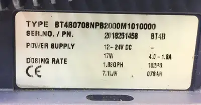 PROMINENT FLUID CONTROLS BT4B0708NPB2000M1010000 Beta/ 4 Metering Pump. Loc.6A