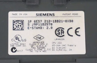SIEMENS 6ES7-212-1BB21-0XB0 CPU MODULE 6ES72121BB210XB0