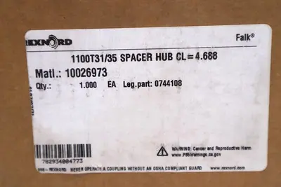 Rexnord 100T31/35 Spacer Hub CL 4.688 10026973 New Open Box Stock #3630