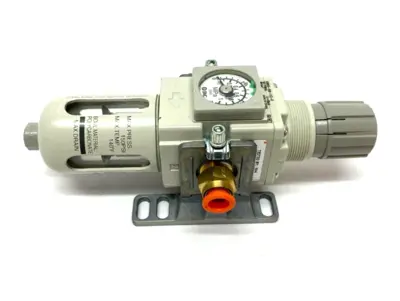 AW20K-N02-1CZ-B | SMC  Modular Filter Regulator 3~30psi Set Press w/ Dual Spacers - New – Open box