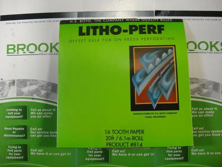 Used LITHO-PERF 814 Scoring & Perforating Machines North Carolina US | BROOKS PRINTING EQUIPMENT #1140296
