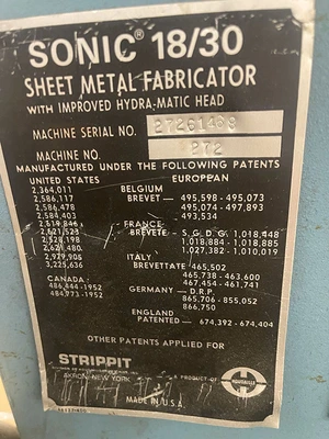 USED 1968 Strippit SONIC 18/30