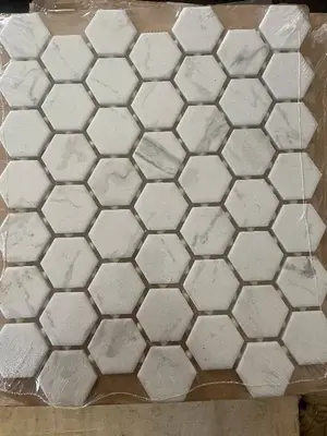 Lifeproof Carrara Hexagon Ceramic Mosaic Tile - 12x12 in, 9.72 sq ft (18 pcs)