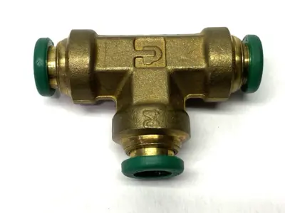 USED PARKER PRESTOLOK BRASS UNION TEE PUSH TO CONNECT 5/16"