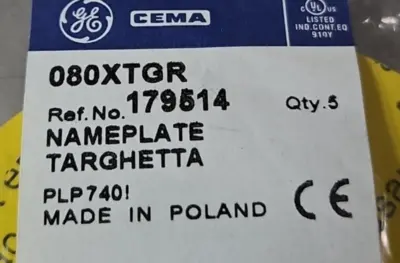 GE 080XT Round plate for emergency yellow background lot of 5 Loc4C30