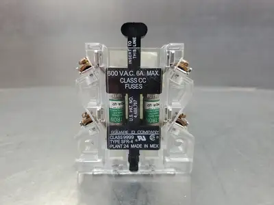 USED Square D A30010-381-01B Type SFR-4 Fuse Holder w/FNQ-R-1/2 Fuses