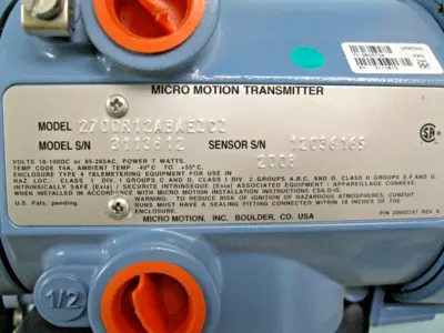 New | in-Stock Micro Motion 2700 R12 AB AEZCZ Sensors New Hampshire US | Bitter End Trading #1556583