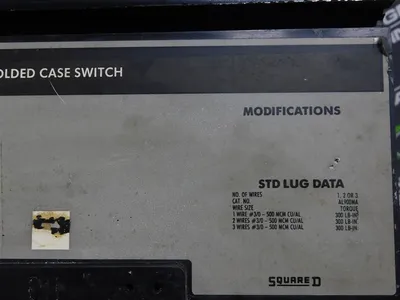 Square D MA36006 Molded Case Switch 600A 600VAC Series 2 Used