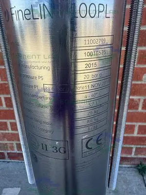 USED PHARMACIA / GE/ FINELINE 100 PL 150/650  STAINLESS STEEL CHROMATOGRAPHY COLUMN