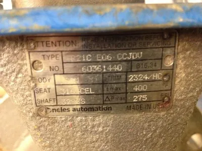Neles Jamesbury 6"-150 V-Ball Control Valve