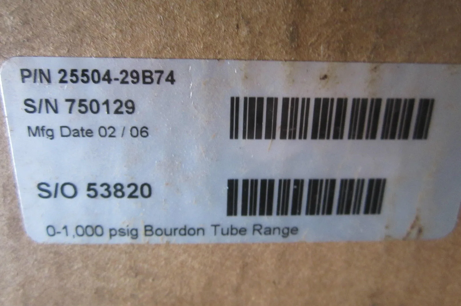 NEW 3D INSTRUMENTS 25504-29B74 GAUGE 2550429B74