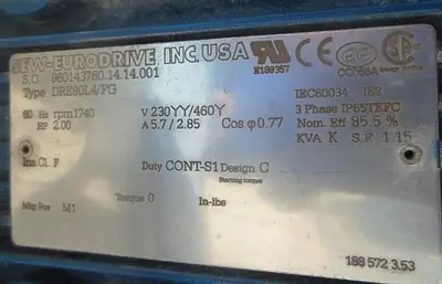 Pump, Peristaltic, 2 HP, S/st, Verdeflex, Mdl VF 25 #S743000