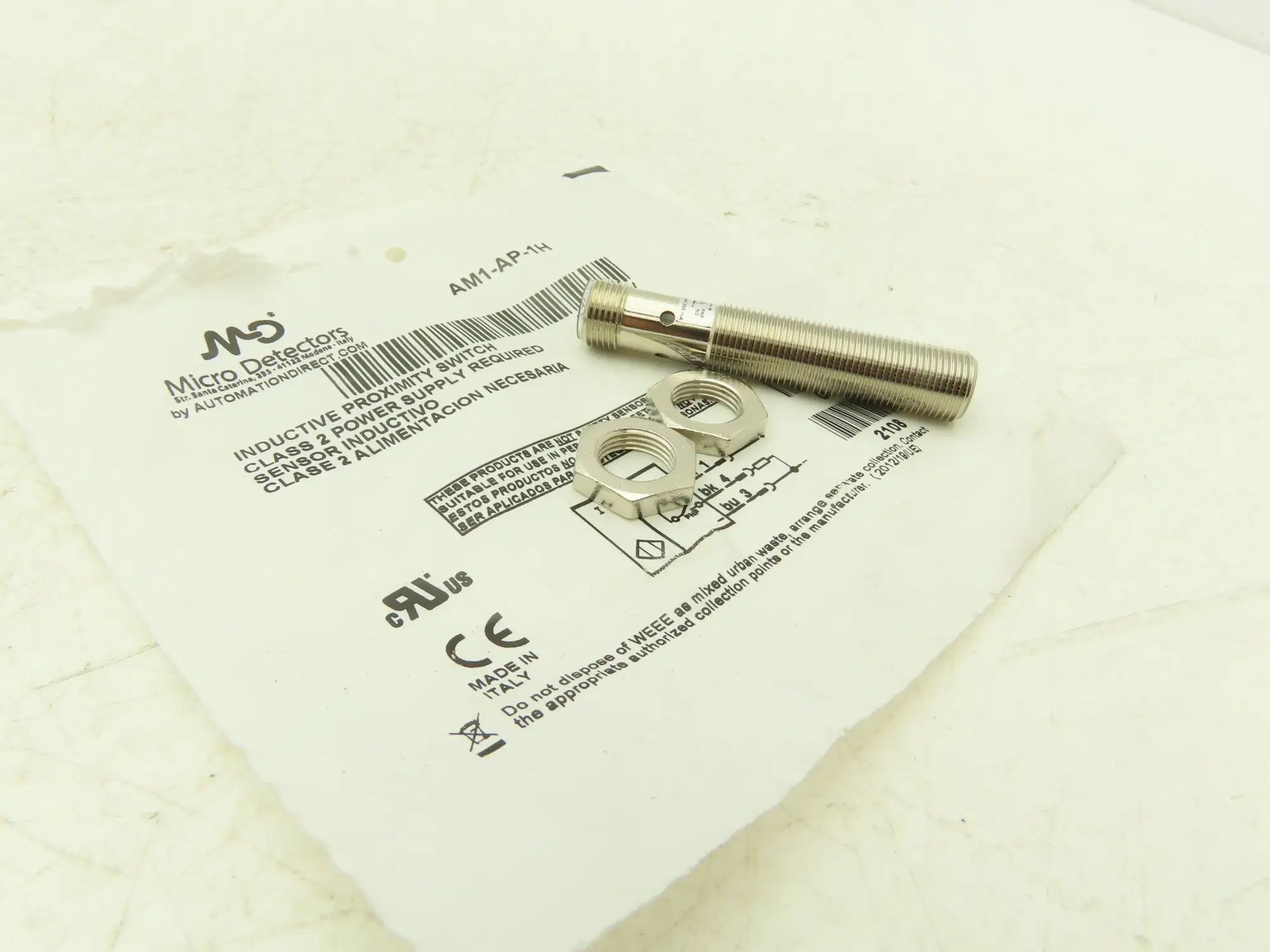 Micro Detectors AM1-AP-1H Inductive Proximity Switch/Sensor 10-30VDC 18mm OD