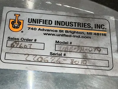 Used UNIFIED INDUSTRIES UBB331079 Material Handling (misc) Ohio US | HGR 24 #1418537