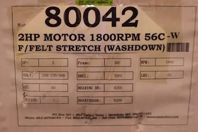 NORTH AMERICAN ELECTRIC F56C2M-4 MOTOR 3450RPM 2HP 60HZ RPM 1750 STOCK S-294