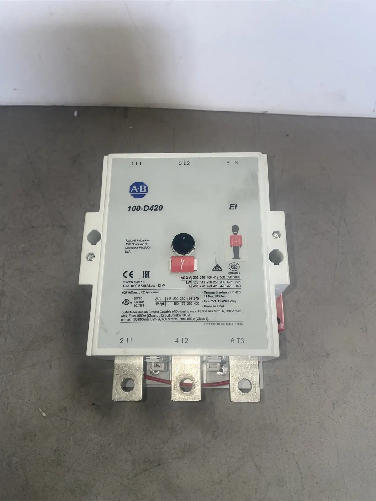 AB Allen-Bradley 100-D420 Industrial Contactor 100-D 110-130V (bin2.5.2)