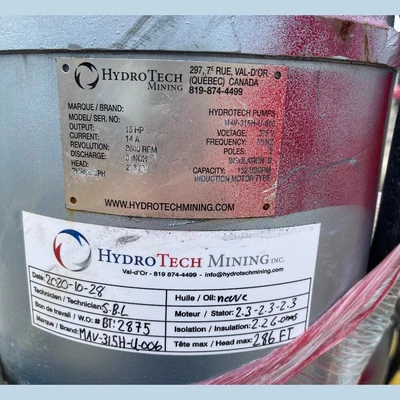 USED HYDROTECH PUMPS MAV-315H-U-006