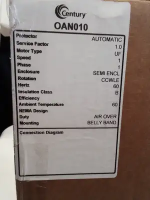 Used CENTURY Century Fan OAN010 A.C. Motors US | Infinity wholesale & Supply LLC #1305650