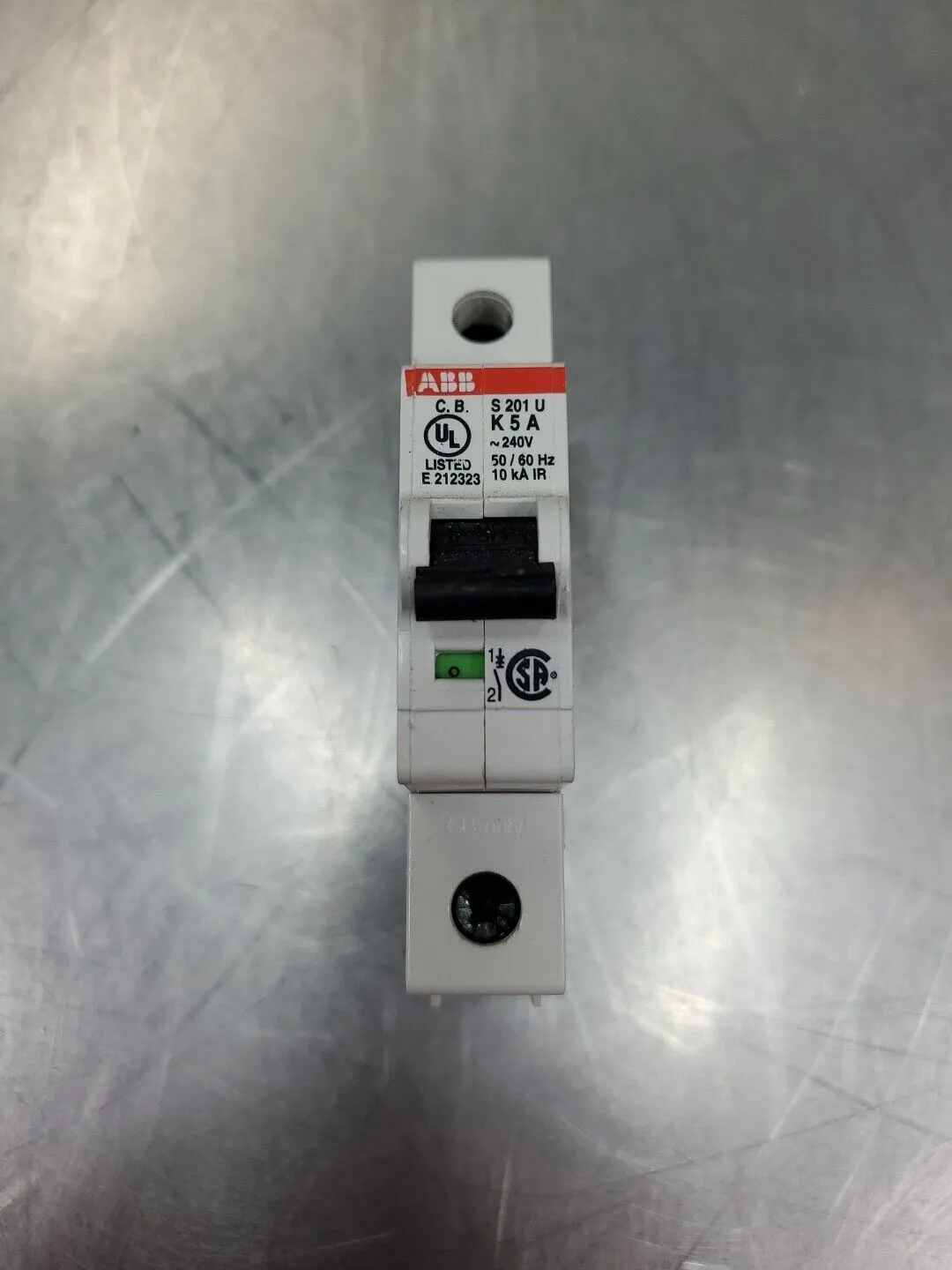 ABB S 201 U K 5A CIRCUIT BREAKER, 1 POLE, 240V, 50/60HZ. 4E-34