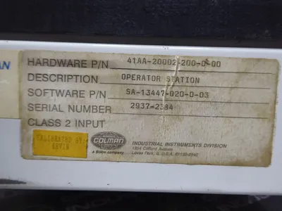 Barber Colman 41AA-20002-200-0-00 Blow Molding Controller Operator Panel Used