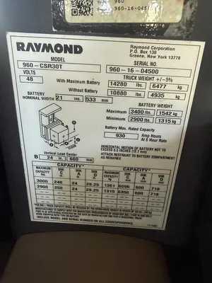 Used 2016 RAYMOND 960-CSR30T Misc Forklifts California US | Van Aliso Enterprises Inc #1744161