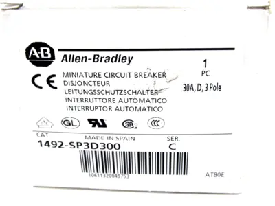 ALLEN BRADLEY 1492-SP3D-300 CIRCUIT BREAKER 1492SP3D300 NEW SURPLUS
